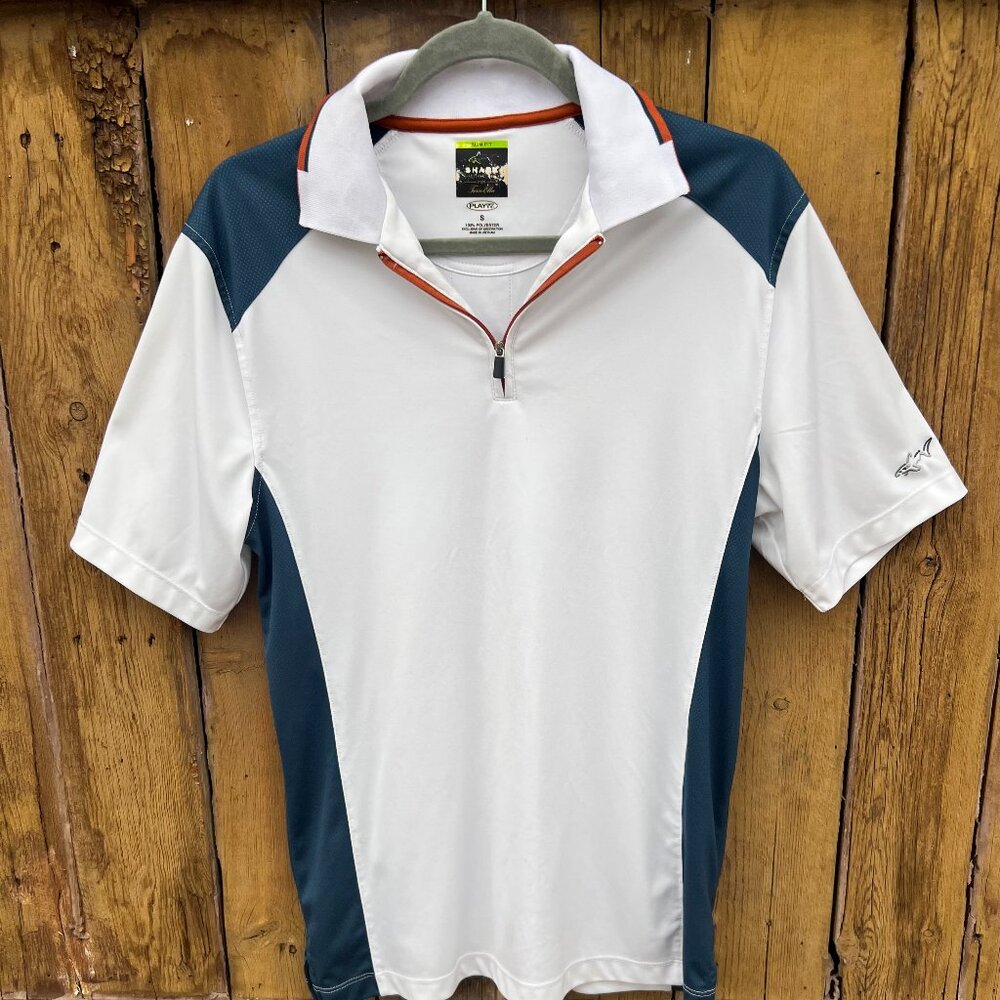 Tasso Elba Shark Mens Polo S. Slim Fit Very Good Condition